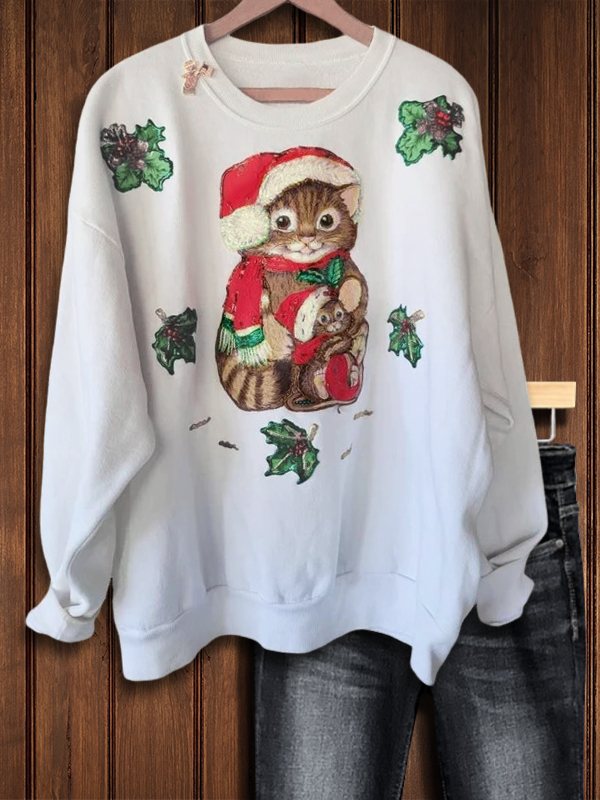 Christmas Kitten Sweatshirt