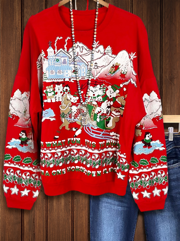 Christmas Print Fashion Casual Sweatshirt